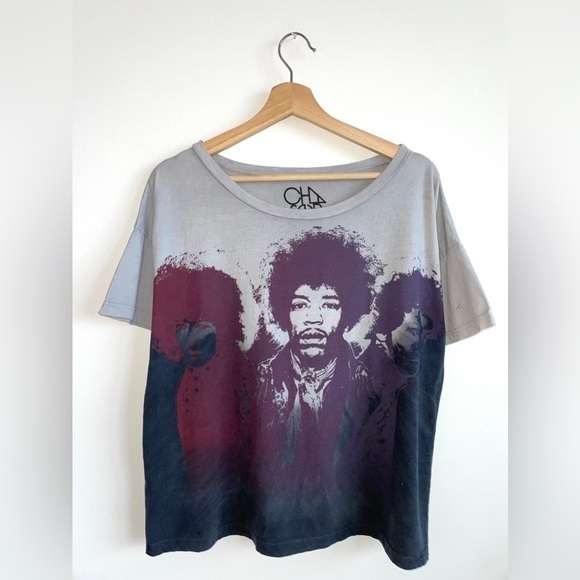 Brandy Melville Tops - Jimi Hendrix The Jimi Hendrix Experience Women Boxy t-shirt by Chaser 60's Rock